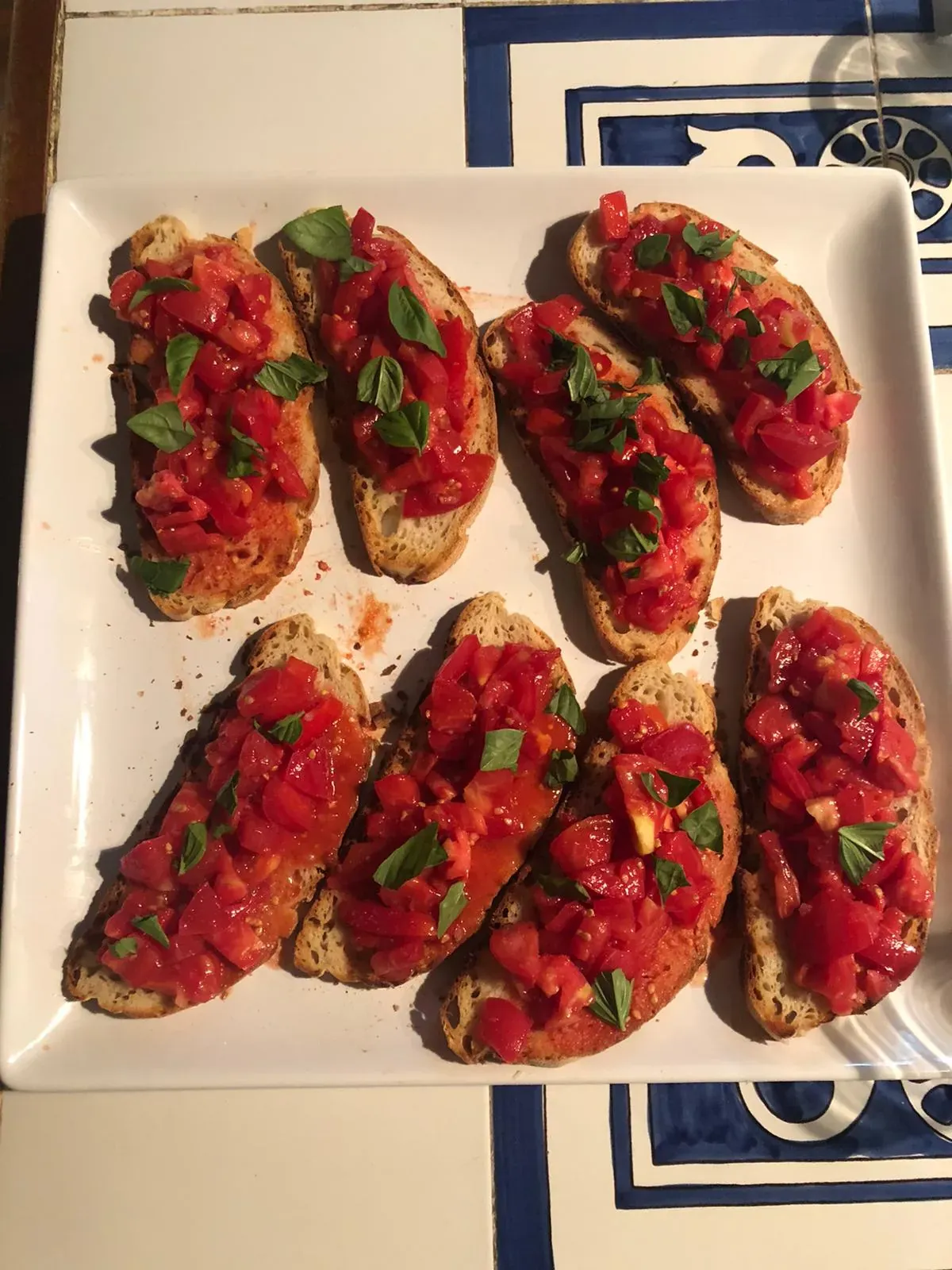 Bruschetta with tomatoes from the garden